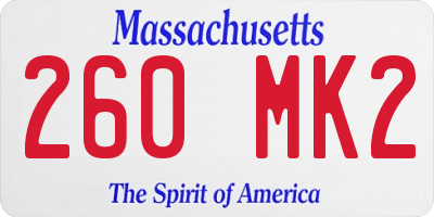 MA license plate 260MK2