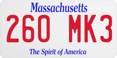 MA license plate 260MK3