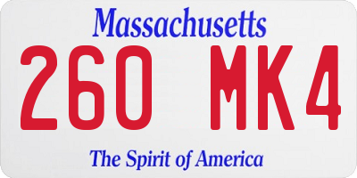 MA license plate 260MK4