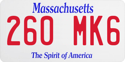 MA license plate 260MK6