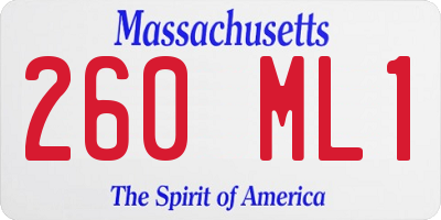 MA license plate 260ML1
