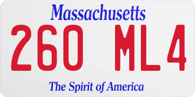 MA license plate 260ML4