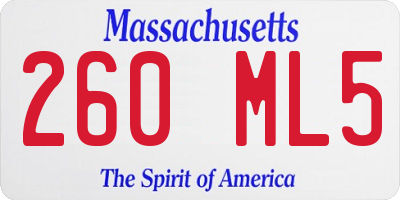 MA license plate 260ML5