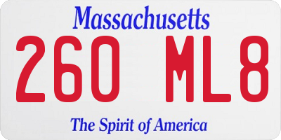 MA license plate 260ML8