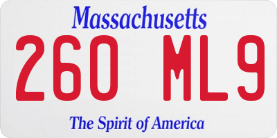 MA license plate 260ML9