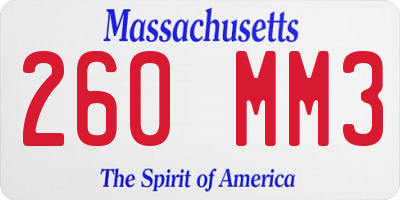 MA license plate 260MM3