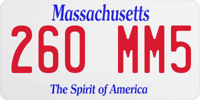 MA license plate 260MM5