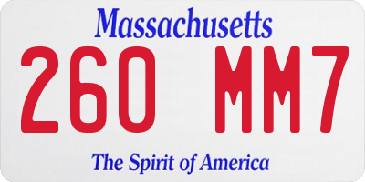 MA license plate 260MM7