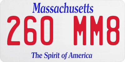 MA license plate 260MM8