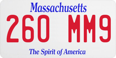 MA license plate 260MM9