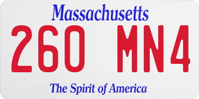 MA license plate 260MN4