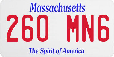 MA license plate 260MN6
