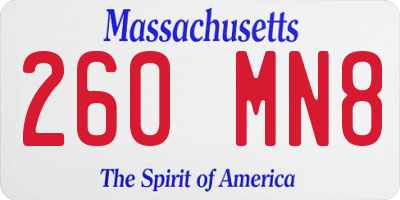 MA license plate 260MN8