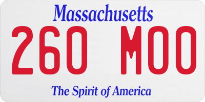 MA license plate 260MO0