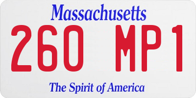 MA license plate 260MP1