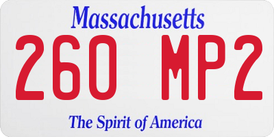 MA license plate 260MP2