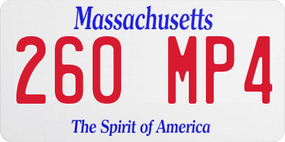 MA license plate 260MP4