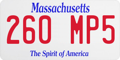 MA license plate 260MP5