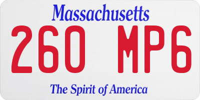 MA license plate 260MP6
