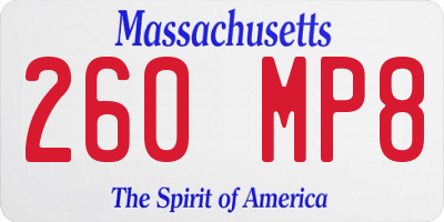 MA license plate 260MP8