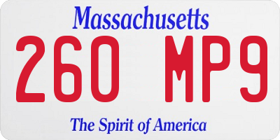 MA license plate 260MP9