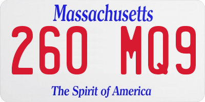 MA license plate 260MQ9