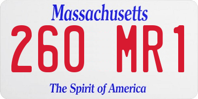 MA license plate 260MR1