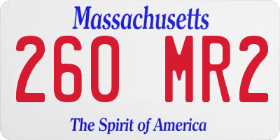 MA license plate 260MR2