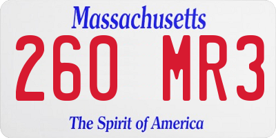 MA license plate 260MR3