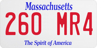 MA license plate 260MR4