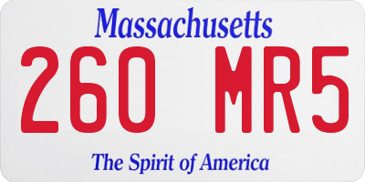 MA license plate 260MR5