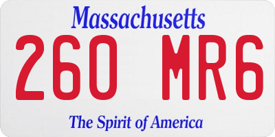 MA license plate 260MR6