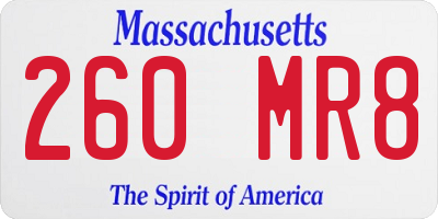 MA license plate 260MR8