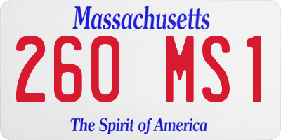 MA license plate 260MS1
