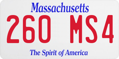 MA license plate 260MS4