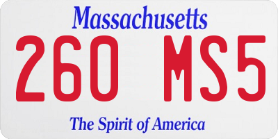 MA license plate 260MS5