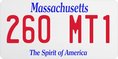 MA license plate 260MT1