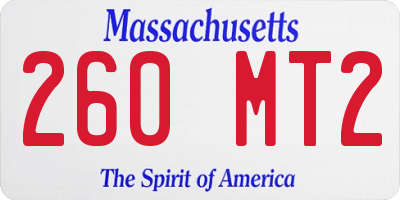 MA license plate 260MT2