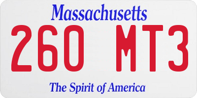 MA license plate 260MT3