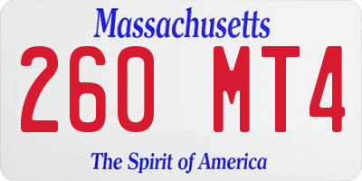 MA license plate 260MT4