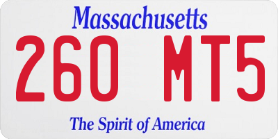 MA license plate 260MT5