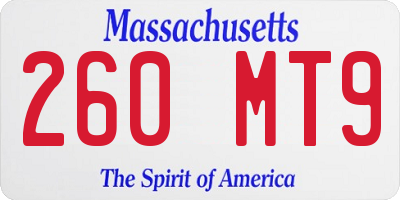 MA license plate 260MT9
