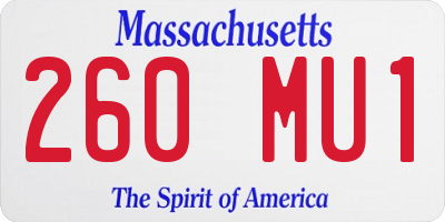 MA license plate 260MU1
