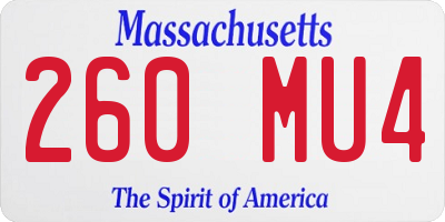 MA license plate 260MU4