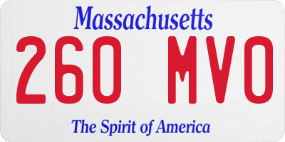 MA license plate 260MV0