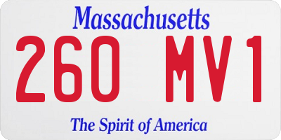 MA license plate 260MV1