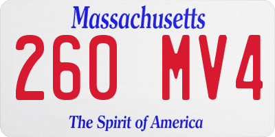 MA license plate 260MV4
