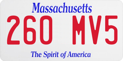 MA license plate 260MV5