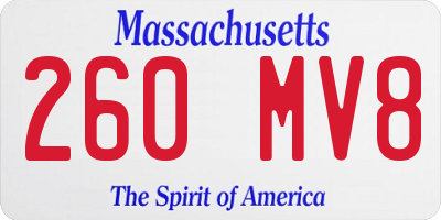 MA license plate 260MV8
