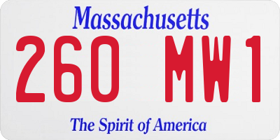 MA license plate 260MW1